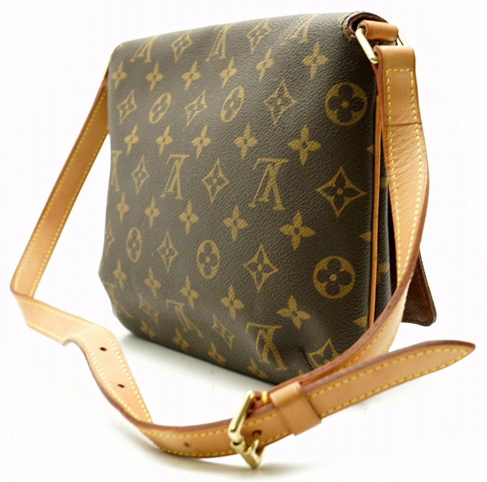Louis Vuitton Monogram Tango Bag Shoulder Hobo Musette Short Brown